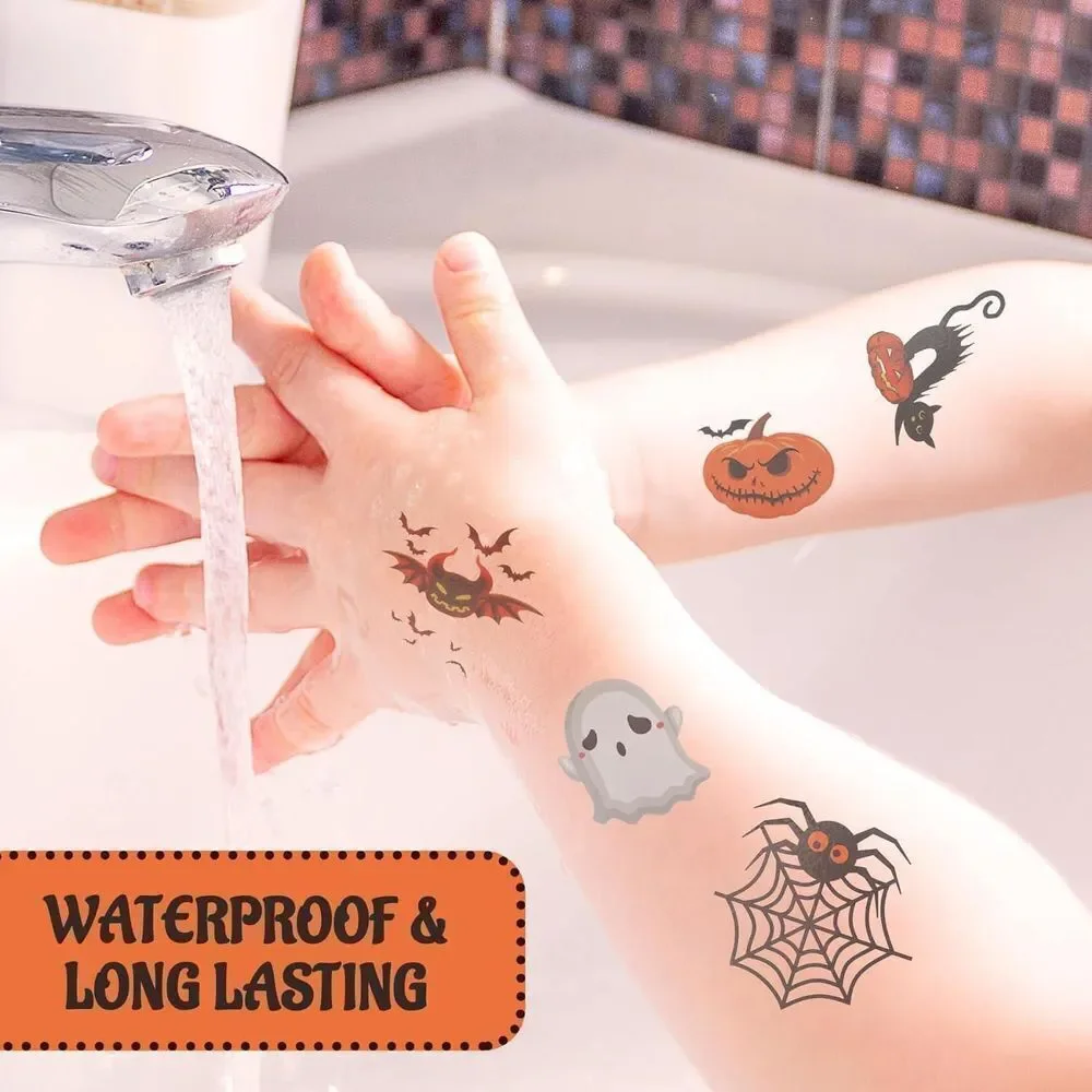 Bundle of 6 Pack Halloween Parachute Toys & 360 Halloween Temporary Tattoos